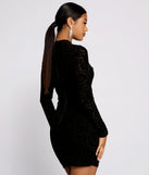 Sultry And Stylish Flocked Mesh Mini Dress
