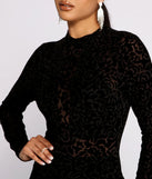 Sultry And Stylish Flocked Mesh Mini Dress