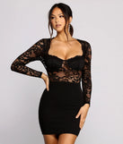 Sweet Appeal Crepe and Lace Mini Dress