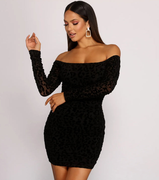 Burnout Mesh Leopard Print Mini Dress | Windsor Burnout Mesh Leopard Print Mini Dress | Windsor