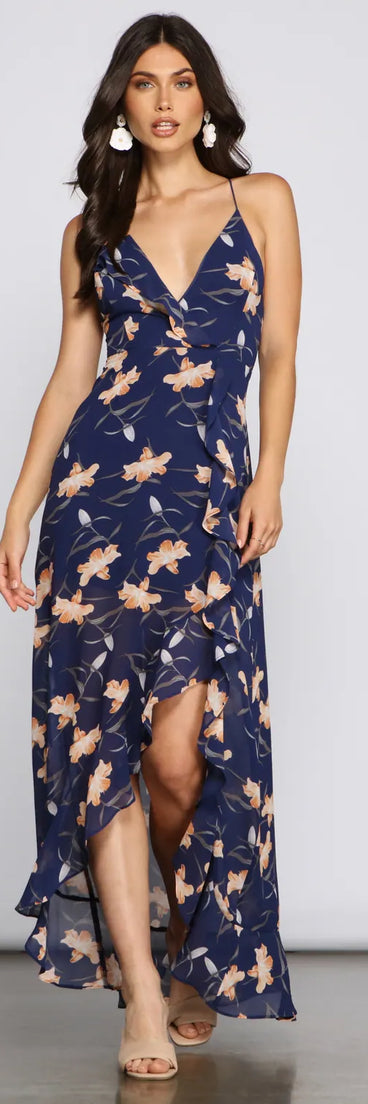 Free-spirited Floral Beauty Sleeveless Maxi Dress