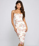 Floral Beauty Mesh Midi Dress