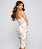 Floral Beauty Mesh Midi Dress