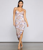 Sultry Floral Asymmetrical Midi Dress
