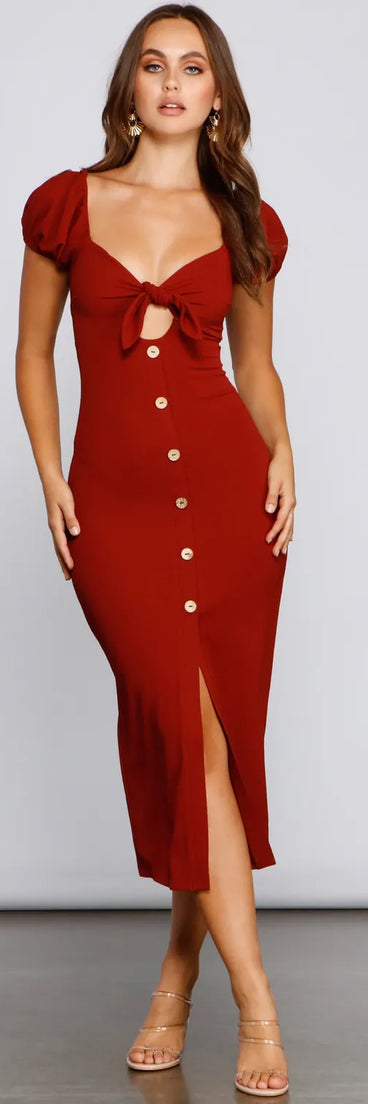 Button Up Chic Midi Dress