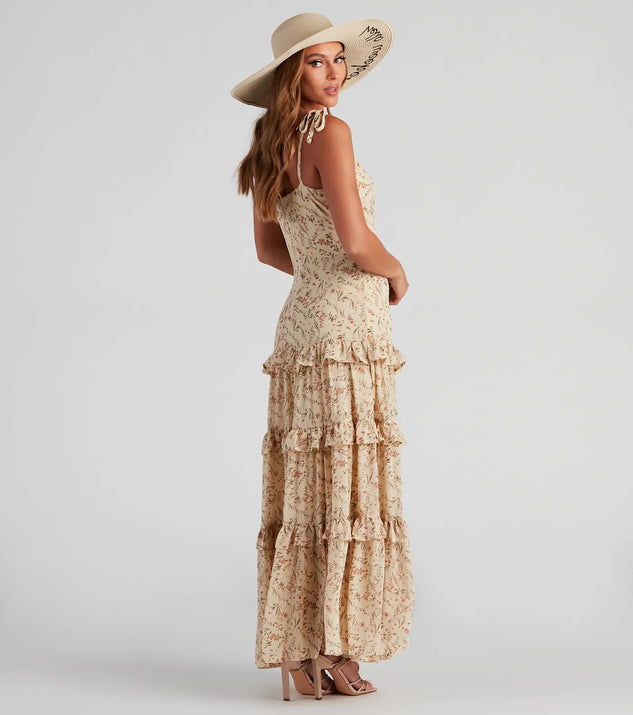 swept away floral chiffon maxi dress Ava Presley 42237 - Long Chiffon A Line Dress