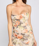 Floral Crush Cowl Neck Mini Dress