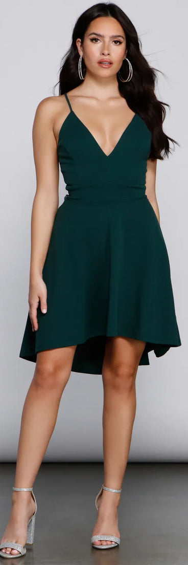 Go With The Flow High-Low Crepe Dress