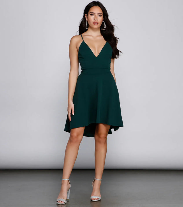 Go With The Flow High-Low Crepe Dress