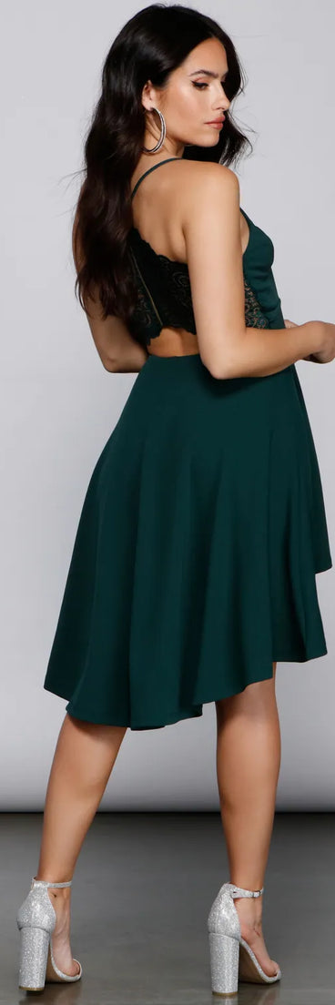 Go With The Flow High-Low Crepe Dress