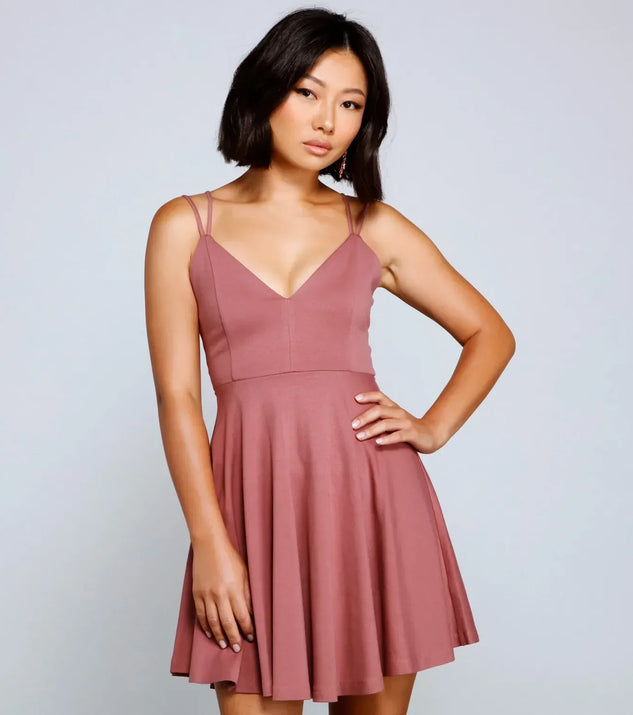 Flirty And Frilly Pleated Skater Dress