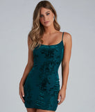 A Velvet Vibe Floral Mini Dress