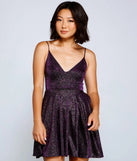 Shimmering Nights Glitter Skater Dress