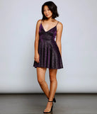 Shimmering Nights Glitter Skater Dress