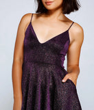 Shimmering Nights Glitter Skater Dress