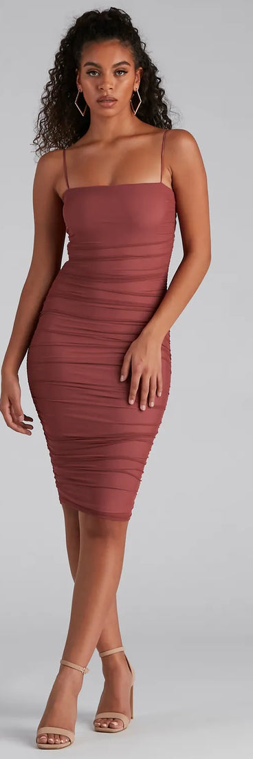 Fab And Flirty Mesh Midi Dress