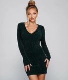 Glitzy Moment Glitter Knit Mini Dress