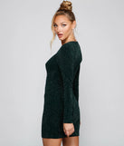 Glitzy Moment Glitter Knit Mini Dress