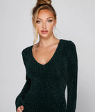 Glitzy Moment Glitter Knit Mini Dress