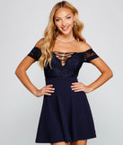 Lace And Luxe Off The Shoulder Mini Dress