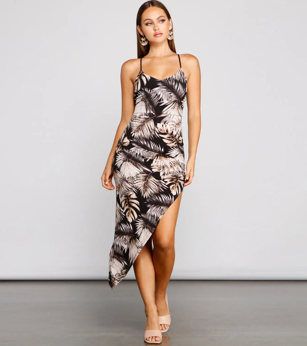 Tropical Dream Asymmetrical Maxi Dress