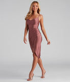 Holiday Chic Cowl Neck Wrap Midi Dress