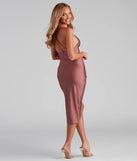 Holiday Chic Cowl Neck Wrap Midi Dress