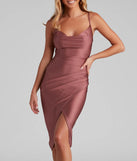 Holiday Chic Cowl Neck Wrap Midi Dress