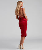 Holiday Luxe Velvet Tie-Back Ruched Dress