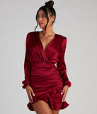 Ruffle Romance Satin Mini Dress