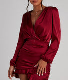 Ruffle Romance Satin Mini Dress