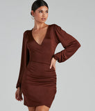 Out For The Night Plunge Wrap Mini Dress