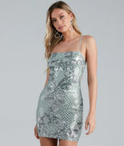 Makin' Magic Damask Sequin Mini Dress