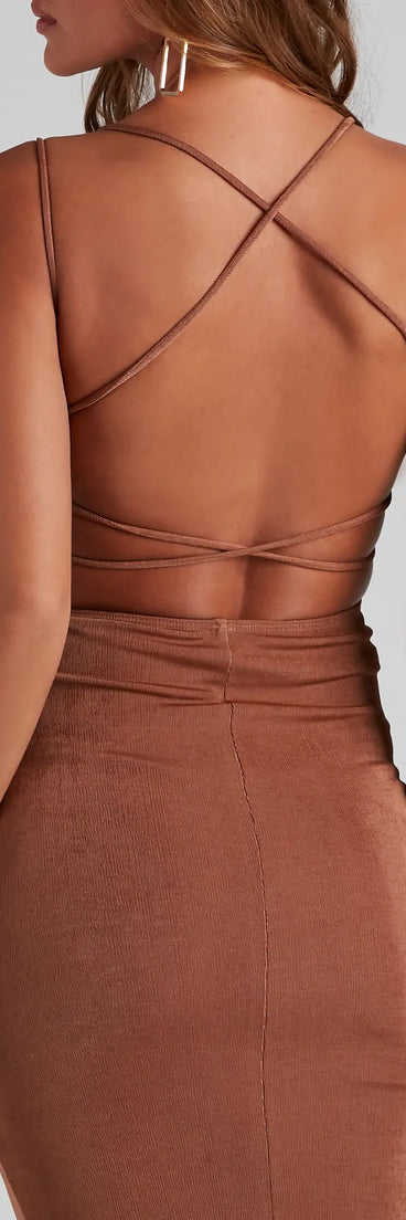 Single Scoop Strappy Back Midi Dress