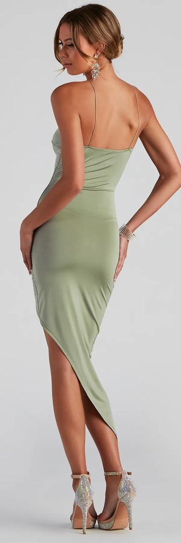 Heart Beat Halter Wrap Midi Dress