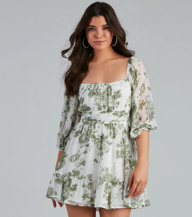Sunday Girl Floral Chiffon Skater Dress | Windsor