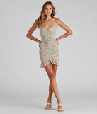Spotted In Floral Mesh Ruffle Hem Dress