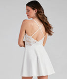 Pretty In Lace Crepe Skater Dress