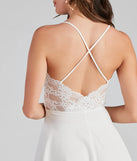 Pretty In Lace Crepe Skater Dress