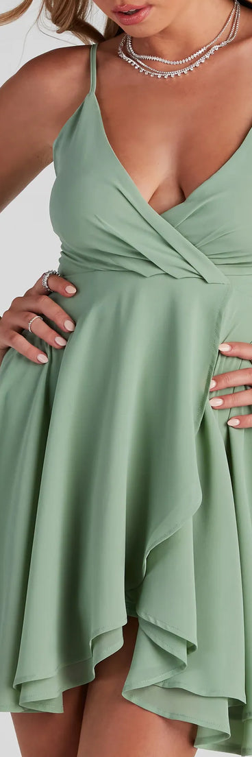 Flutter Away Layered Skater Dress