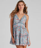 Flirty In Floral Chiffon Babydoll Dress