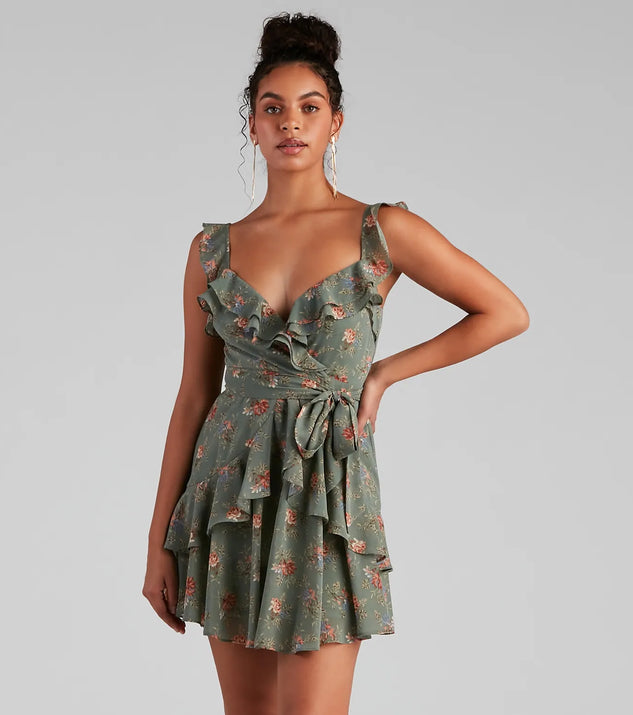 Too Sweet Floral Ruffled Skater Dress