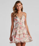 Budding Romance Chiffon Skater Dress