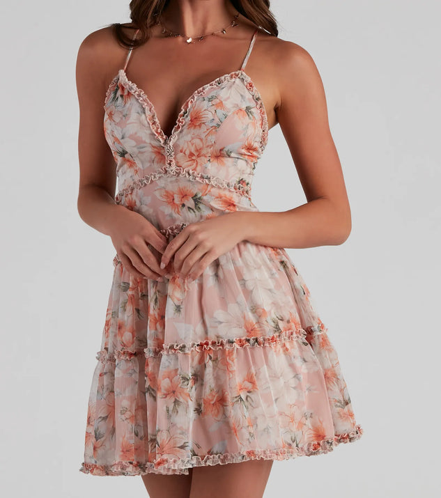 Breezy Floral Chiffon Skater Dress | Windsor