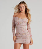 Sweet Florals Mesh Piped Mini Dress