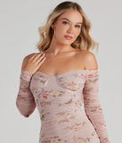 Sweet Florals Mesh Piped Mini Dress