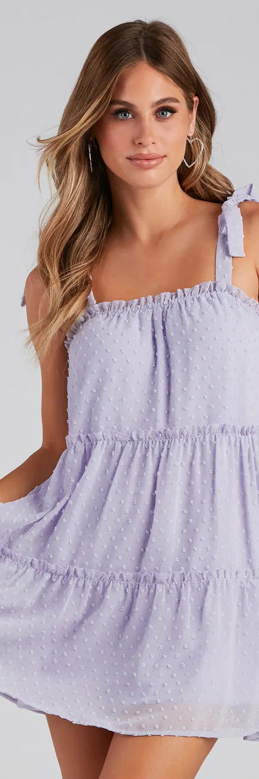 Sway With Me Chiffon Dot Tiered Dress