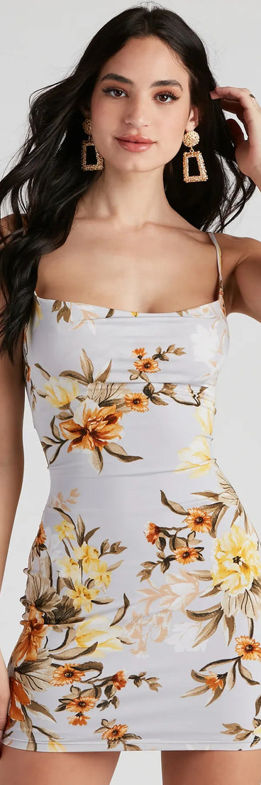 Sweet Floral Knit Mini Dress