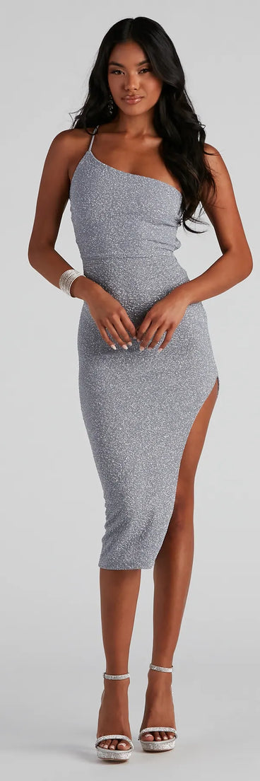 Babe Got Back Glitter Midi Dress