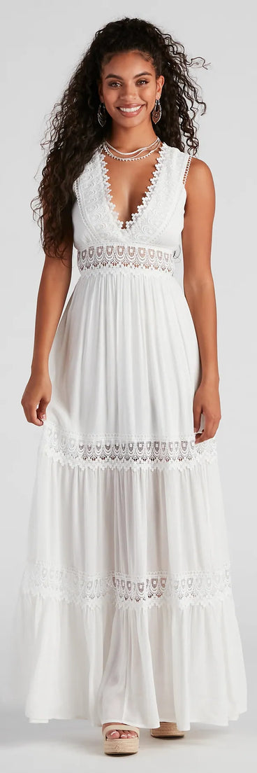 Summer Frolic Crochet Maxi Dress